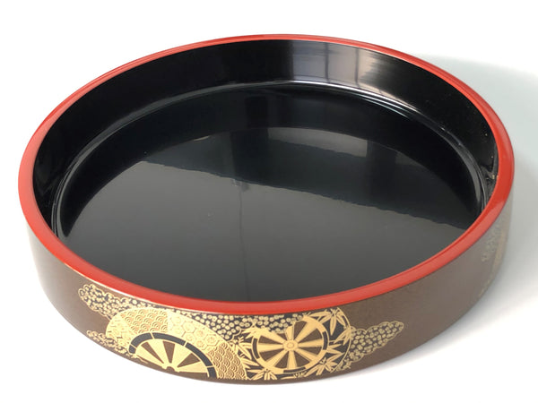 LACQUERED Deluxe Round Sushi Party Tray "Nashiji Gosho"