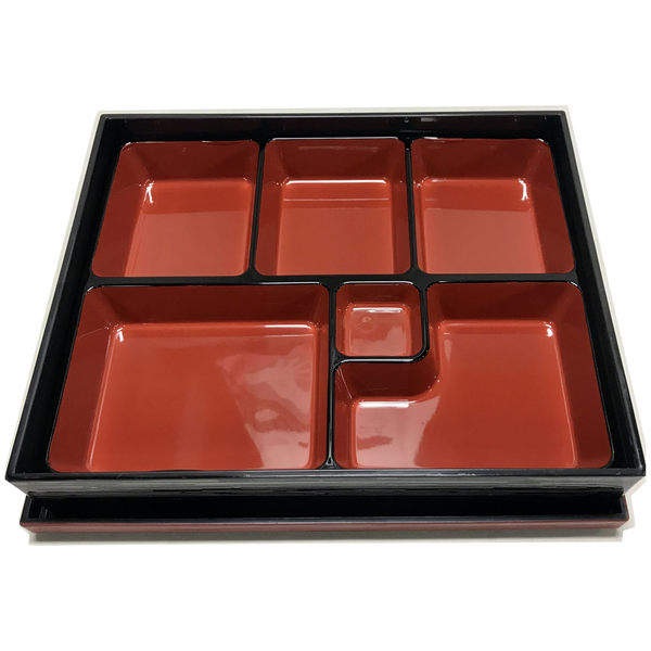 Lacquered Bento Box Hegime Shokado Black Shaku 1-Sun ABS