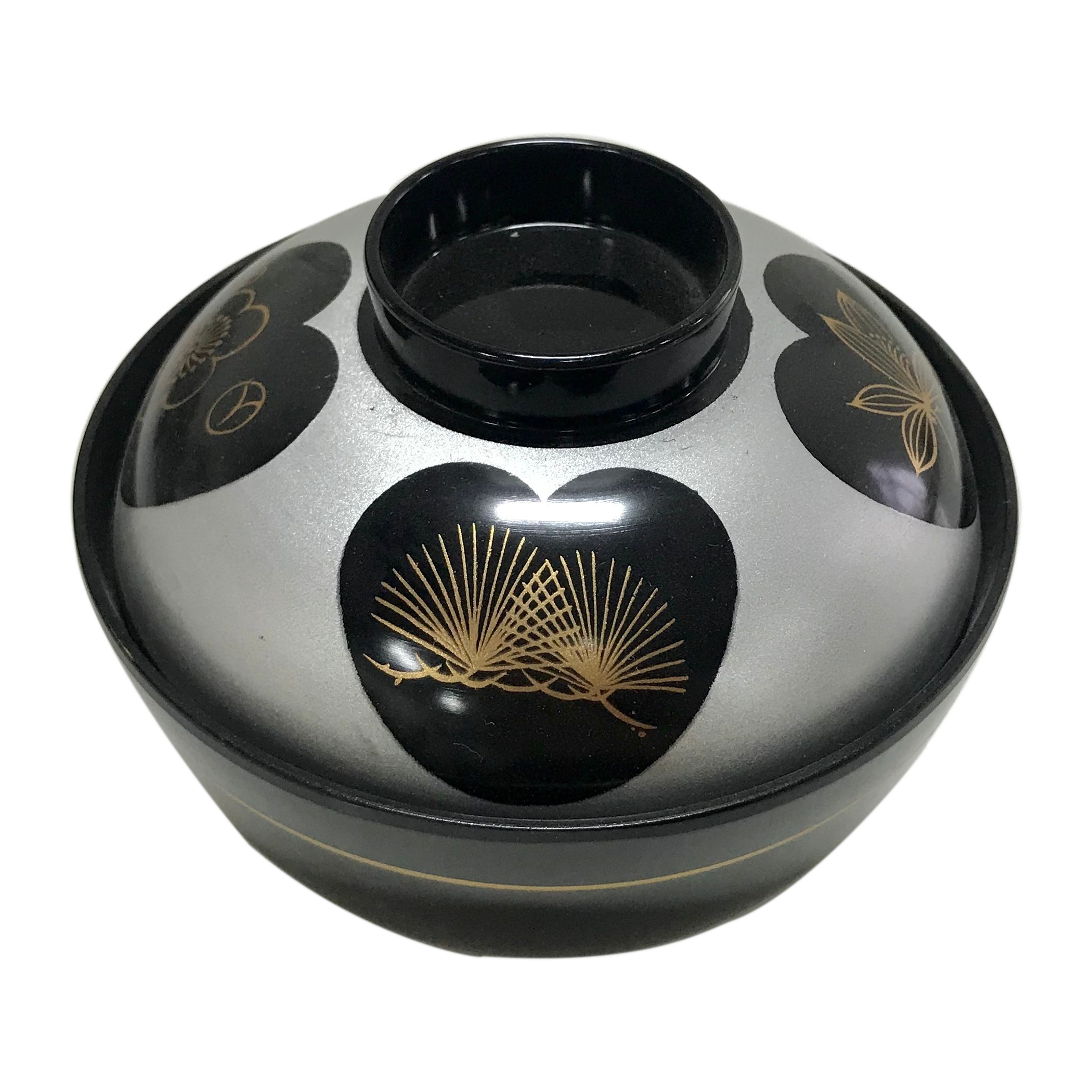 Lacquered Soup Bowl w/Lid "Echizen-Shikun" ABS