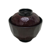 Lacquered Soup Bowl w/Lid Burgundy ABS