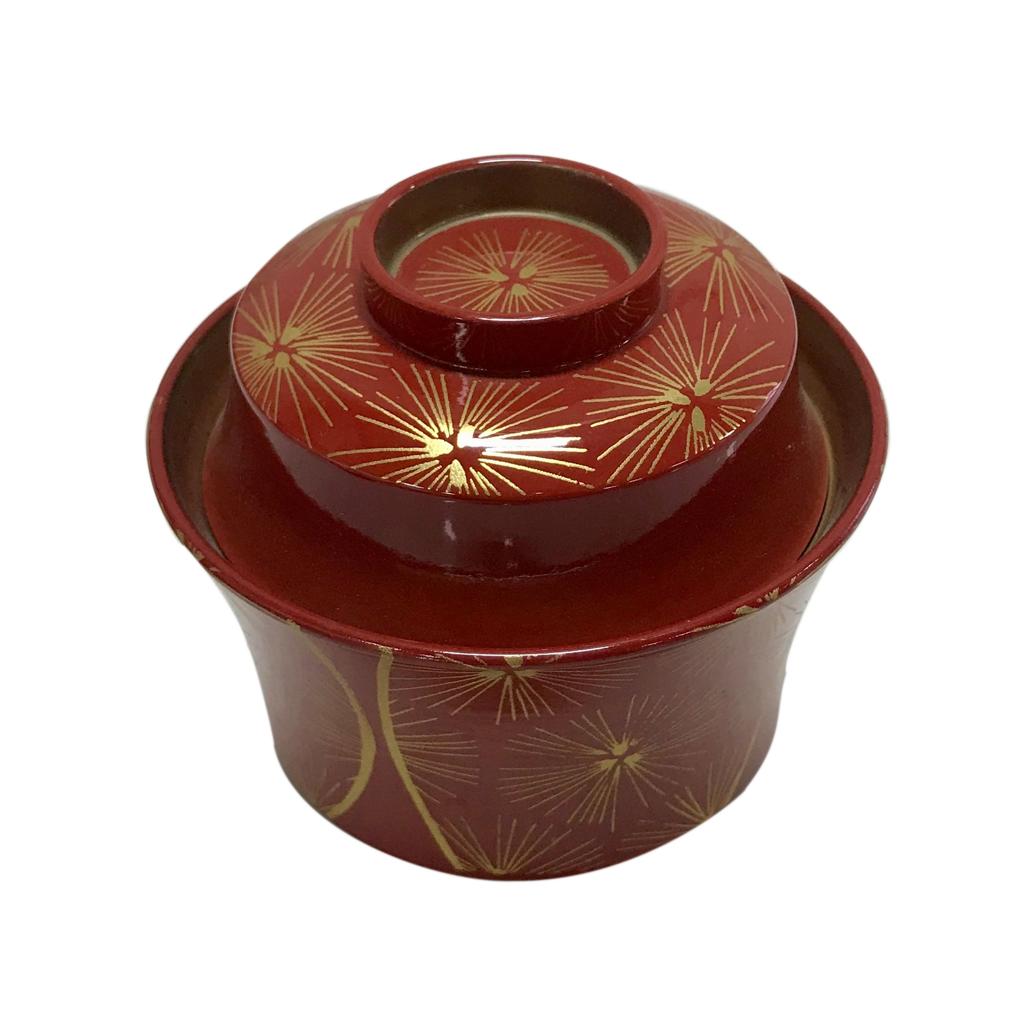 Lacquered Soup Bowl w/Lid Red Kyogata-Suimonowan ABS